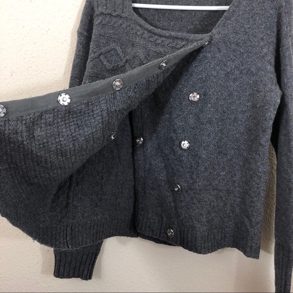 Elizabeth & James Cableknit Wool Cardigan Sweater - Picture 6 of 8